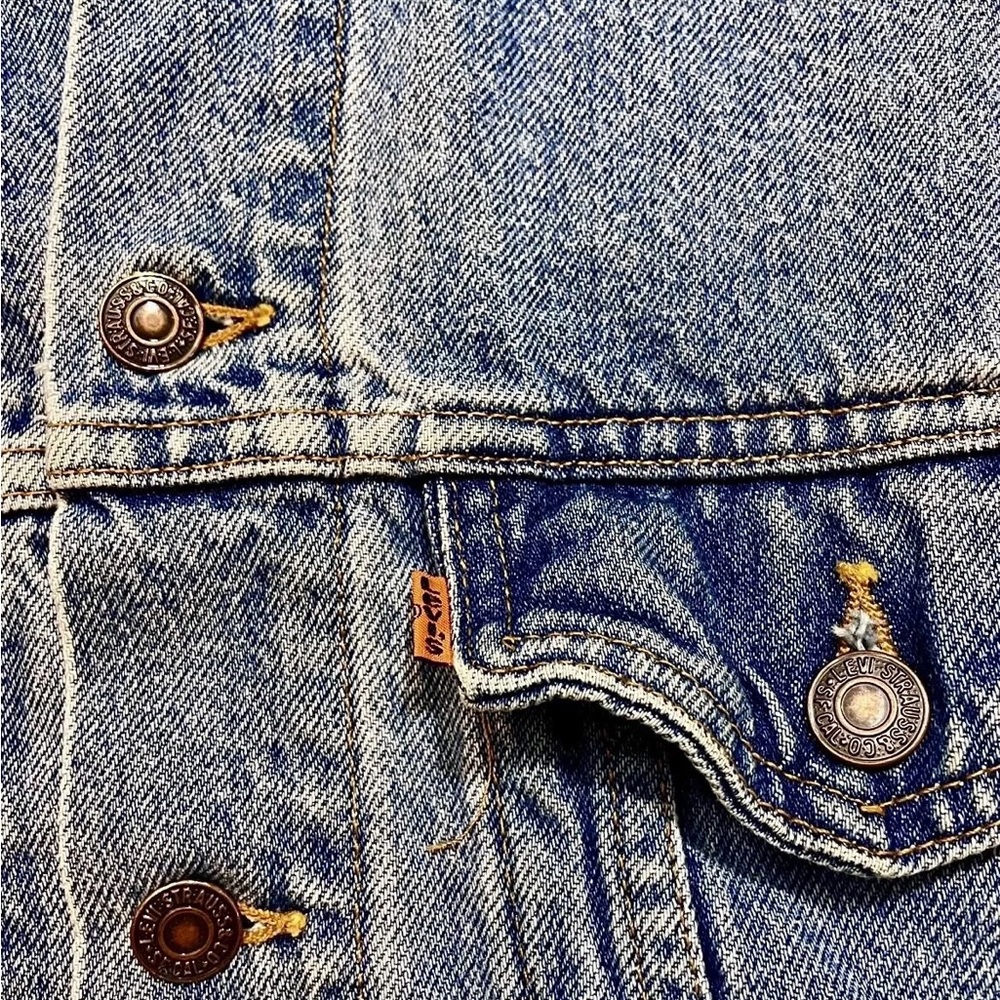 Vintage Unisex Levi’s Orange Tab Denim Oversized Trucker Jacket - Picture 6 of 7